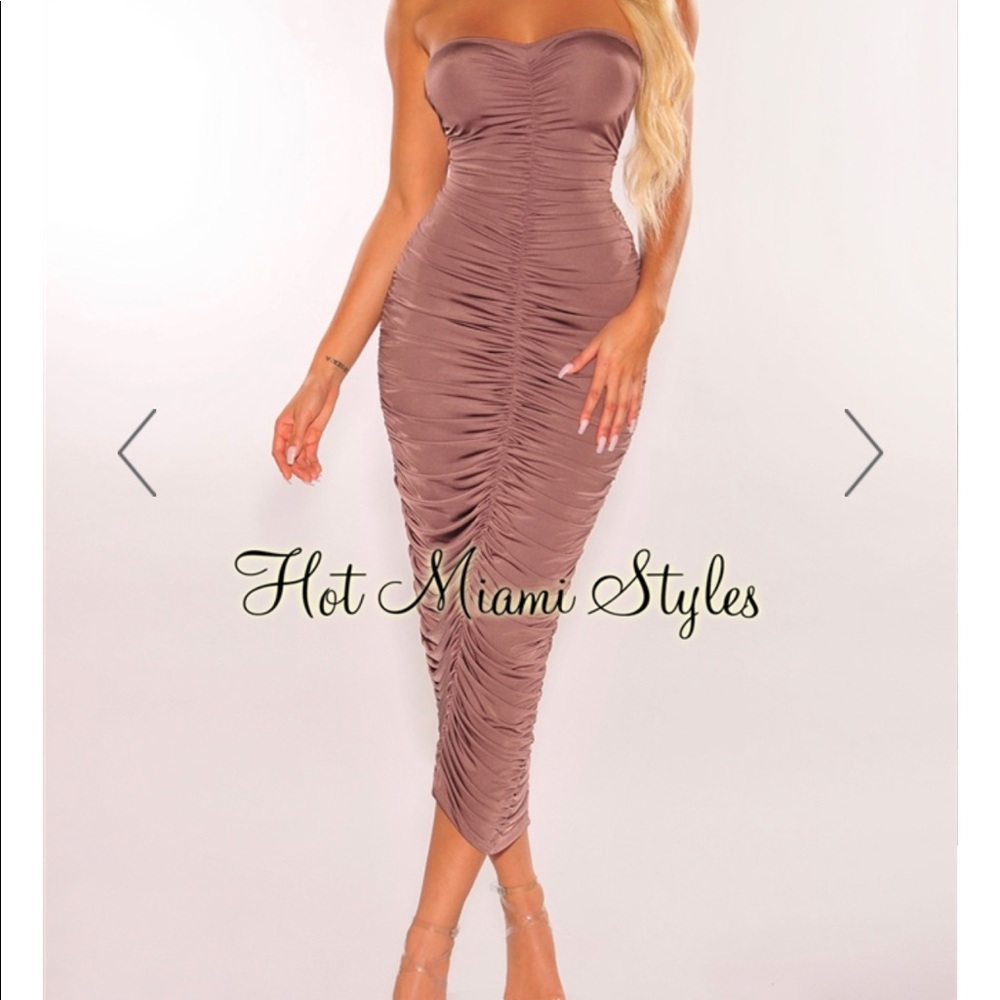 Strapless ruched HotMiamiStyles dress